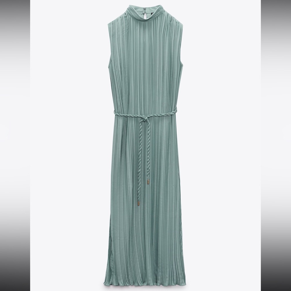 Zara Pleated Dress with Belt